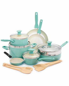 GreenPan Rio Healthy Ceramic Nonstick 16pc Cookware Set Cookware online kitchen sale