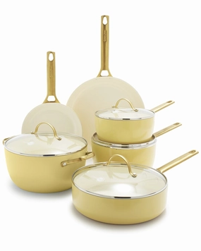 GreenPan Sunrise Reserve 10 Pc Ceramic Nonstick Cookware Se Cookware holiday sale