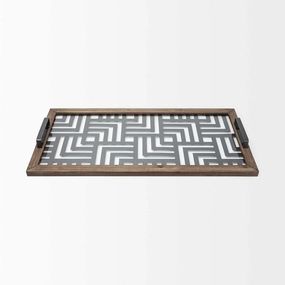 Grey Metal Glasss Top With Maze Like Pattern Tray Cooking Tools & Accessories outlet tools