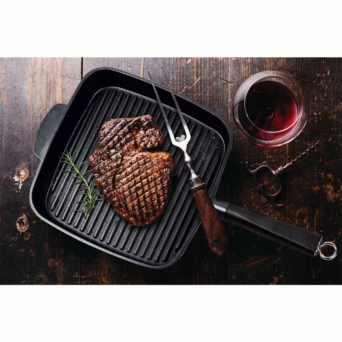 Grill Pan Heavy Duty Non-Stick Cast Aluminum With Detachable Handle, 11"