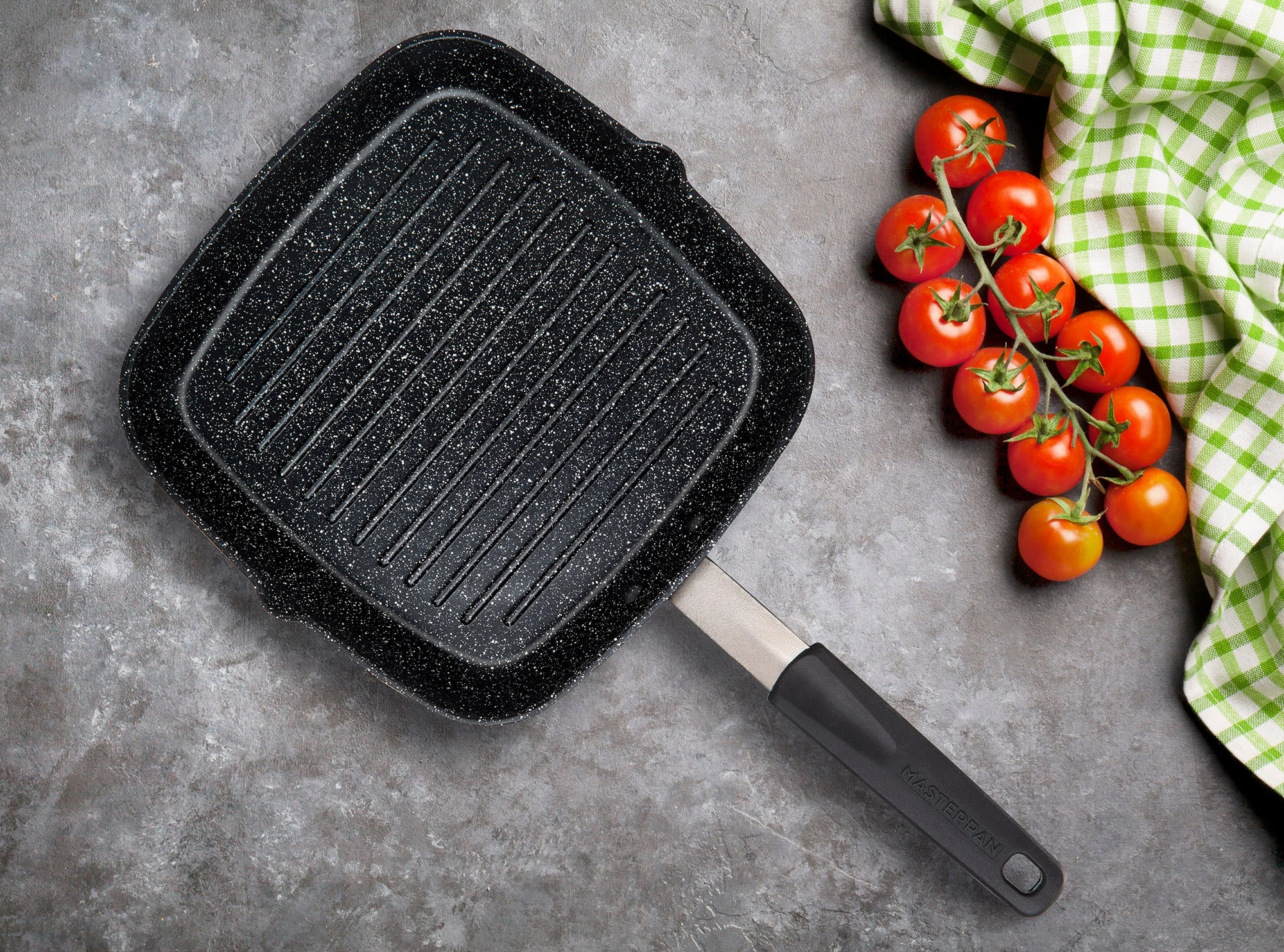 Grill Pan, Non-Stick Aluminium Cookware With Stainless Steel ChefS Handle, 10 (25Cm)