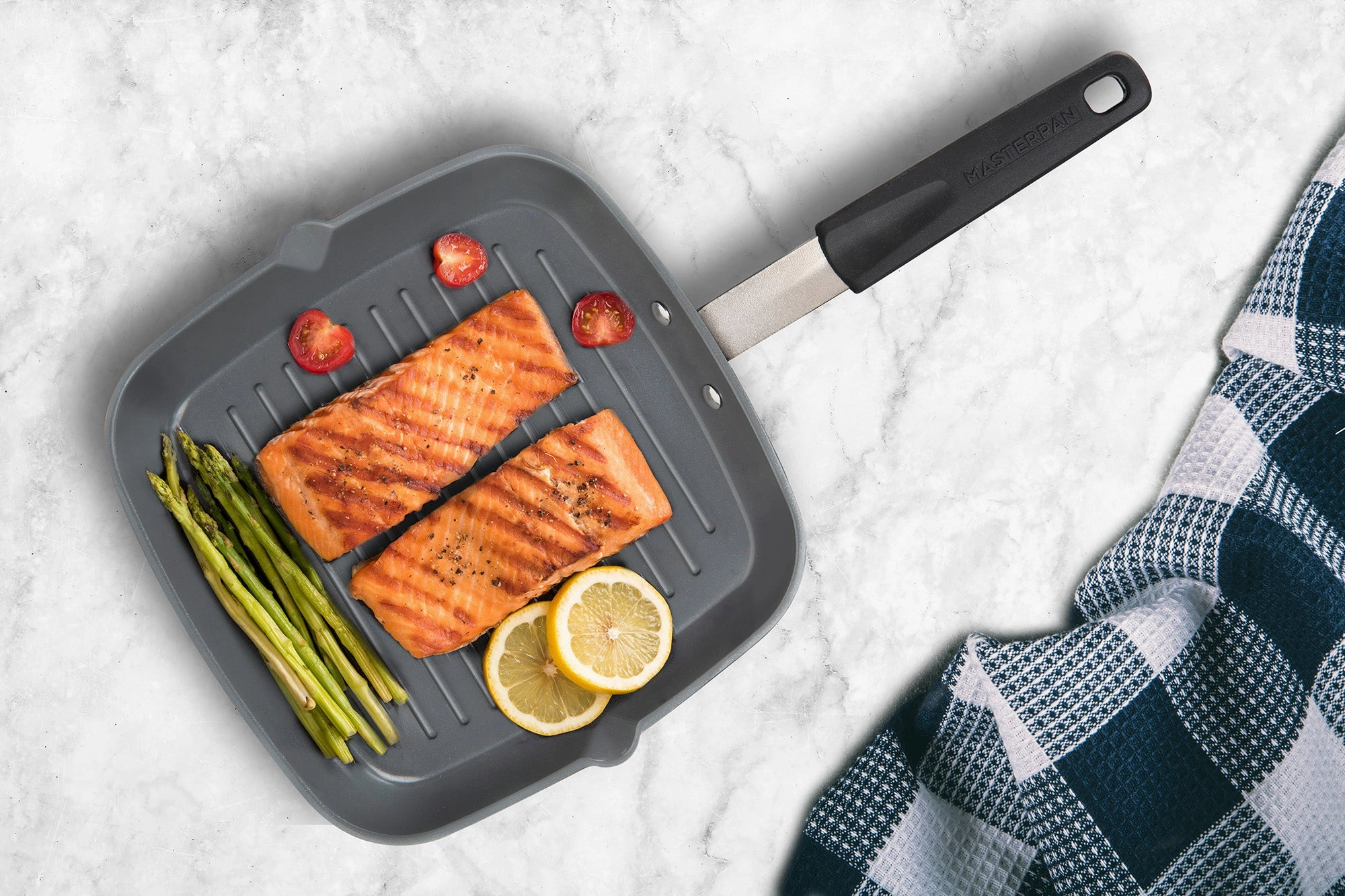 Grill Pan, Non-Stick Aluminium Cookware With Stainless Steel ChefS Handle, 10 (25Cm)