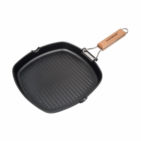 Grill Pan Non-Stick Cast Aluminum With Folding Handle Cookware holiday sale