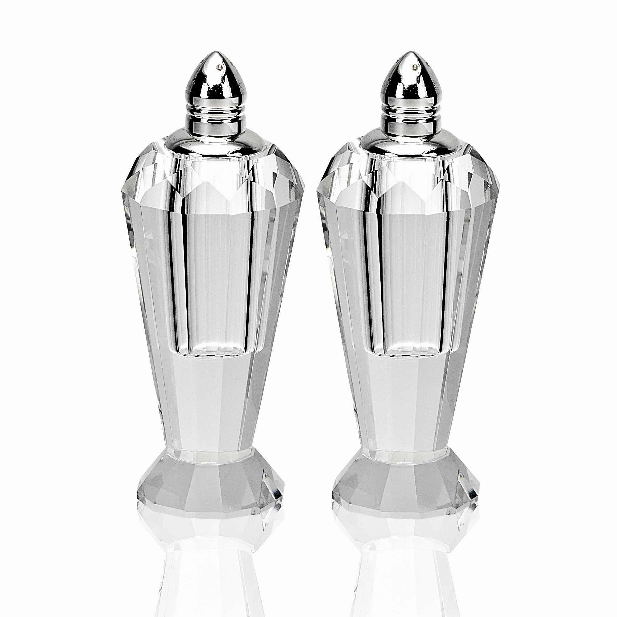 Handcrafted Optical Crystal And Silver Pair Of Salt And Pepper Shakers Cooking Tools & Accessories outlet tools