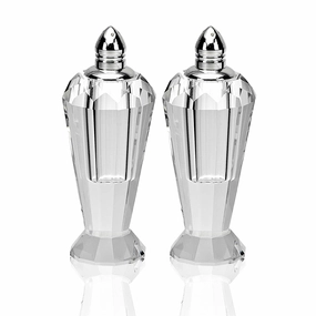Handcrafted Optical Crystal And Silver Pair Of Salt And Pepper Shakers Cooking Tools & Accessories outlet tools