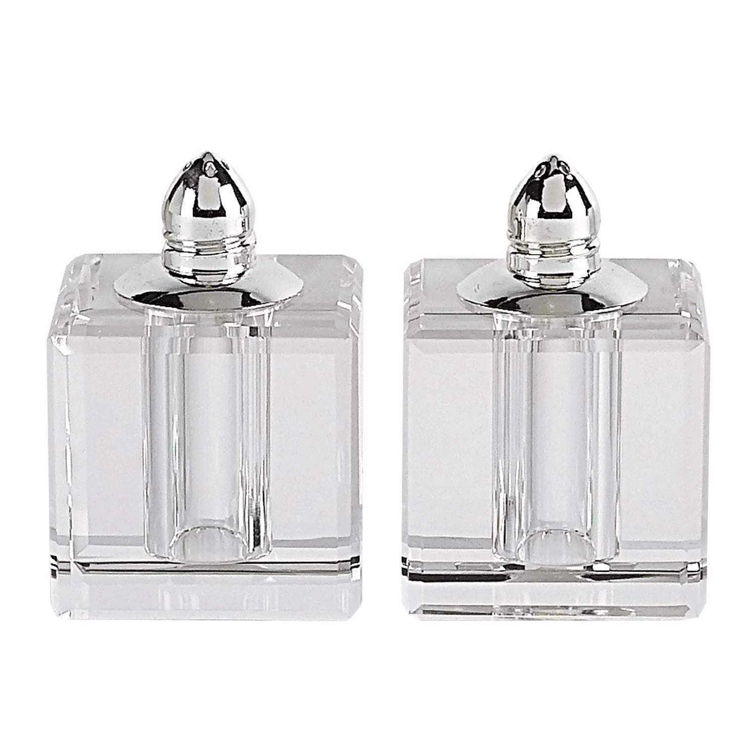 Handcrafted Optical Crystal And Silver Square Size Salt And Pepper Shakers Cooking Tools & Accessories outlet tools