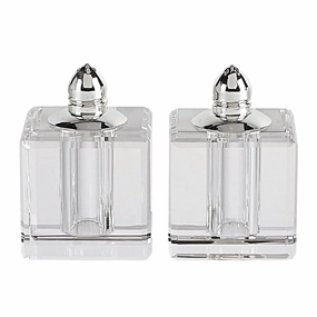 Handcrafted Optical Crystal And Silver Square Size Salt And Pepper Shakers Cooking Tools & Accessories outlet tools