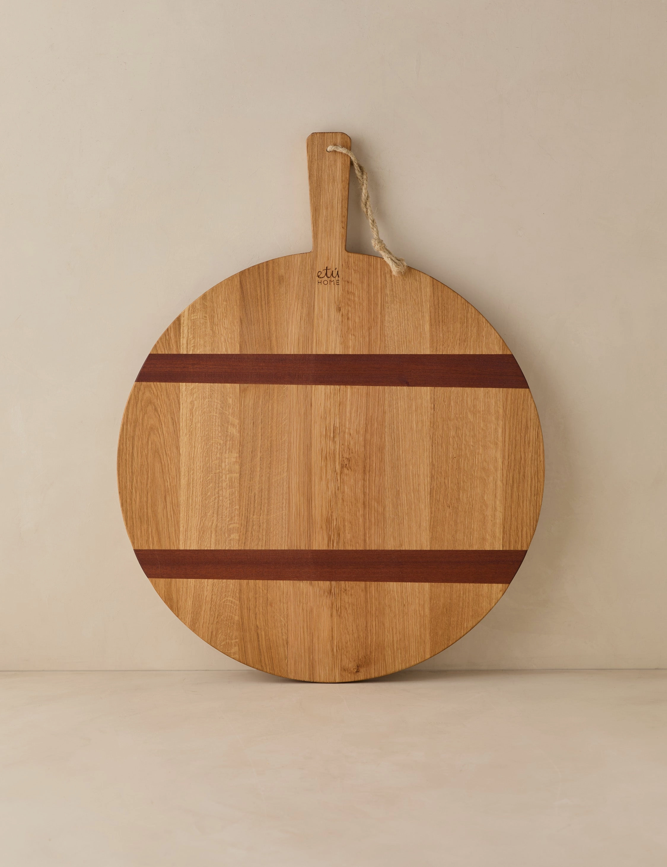 Handcrafted Round Oak Serving Board by etHOME