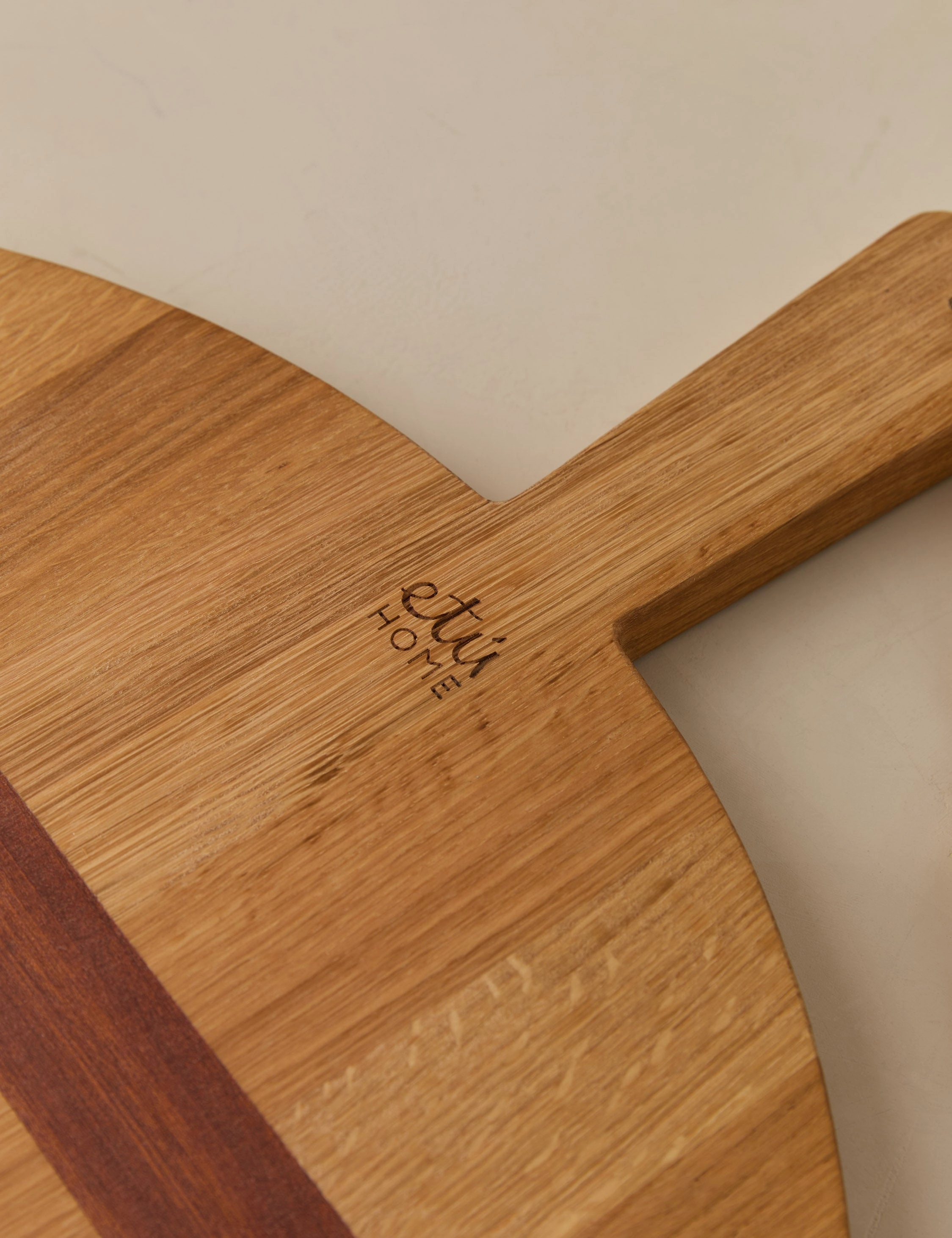 Handcrafted Round Oak Serving Board by etHOME