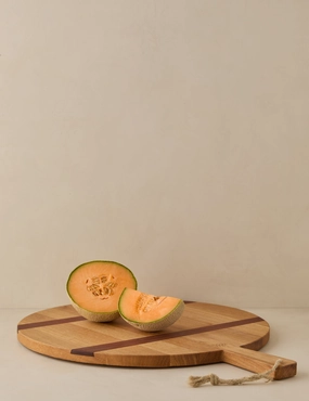 Handcrafted Round Oak Serving Board by etHOME Serveware kitchen discount