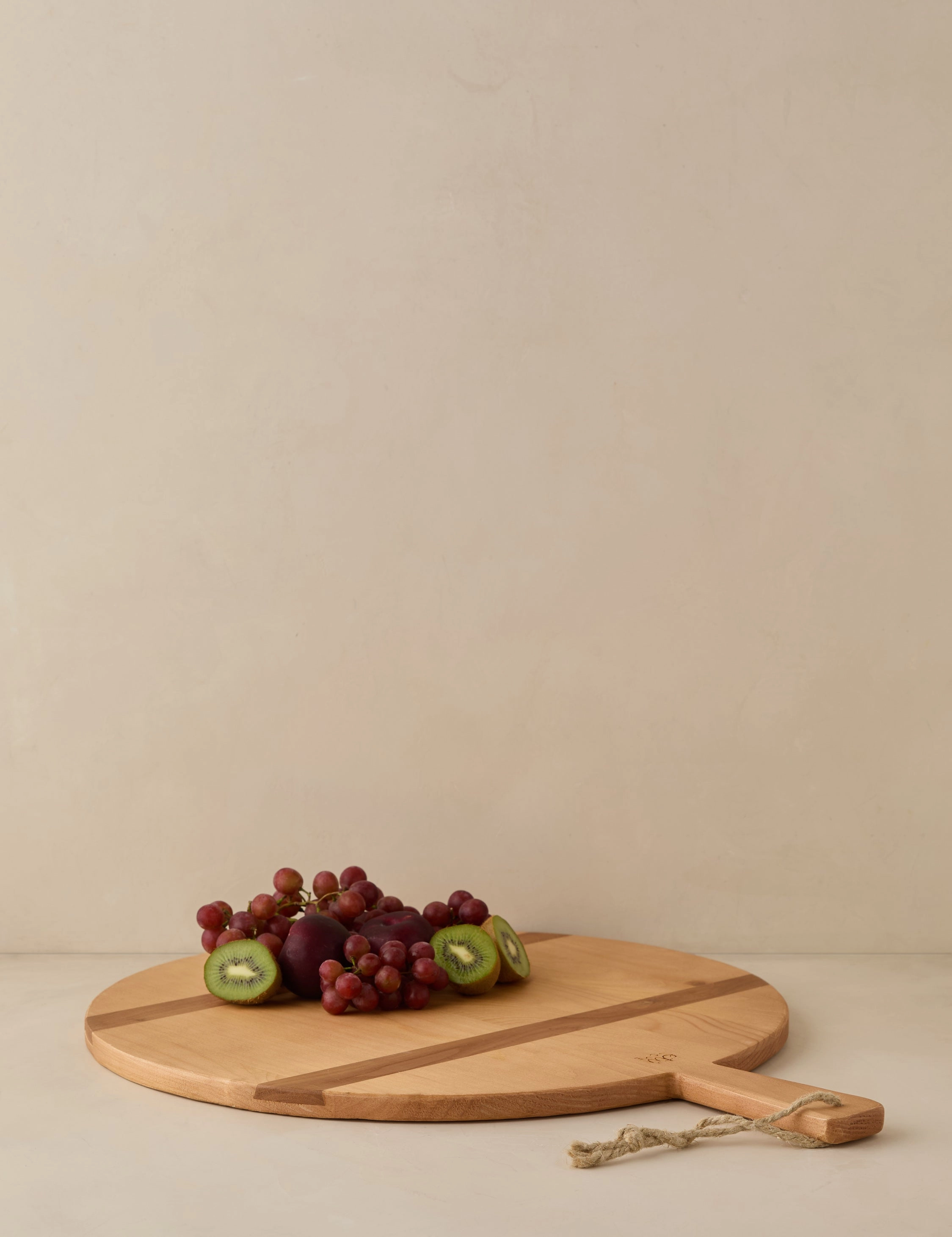 Handcrafted Round Pine Serving Board by etHOME