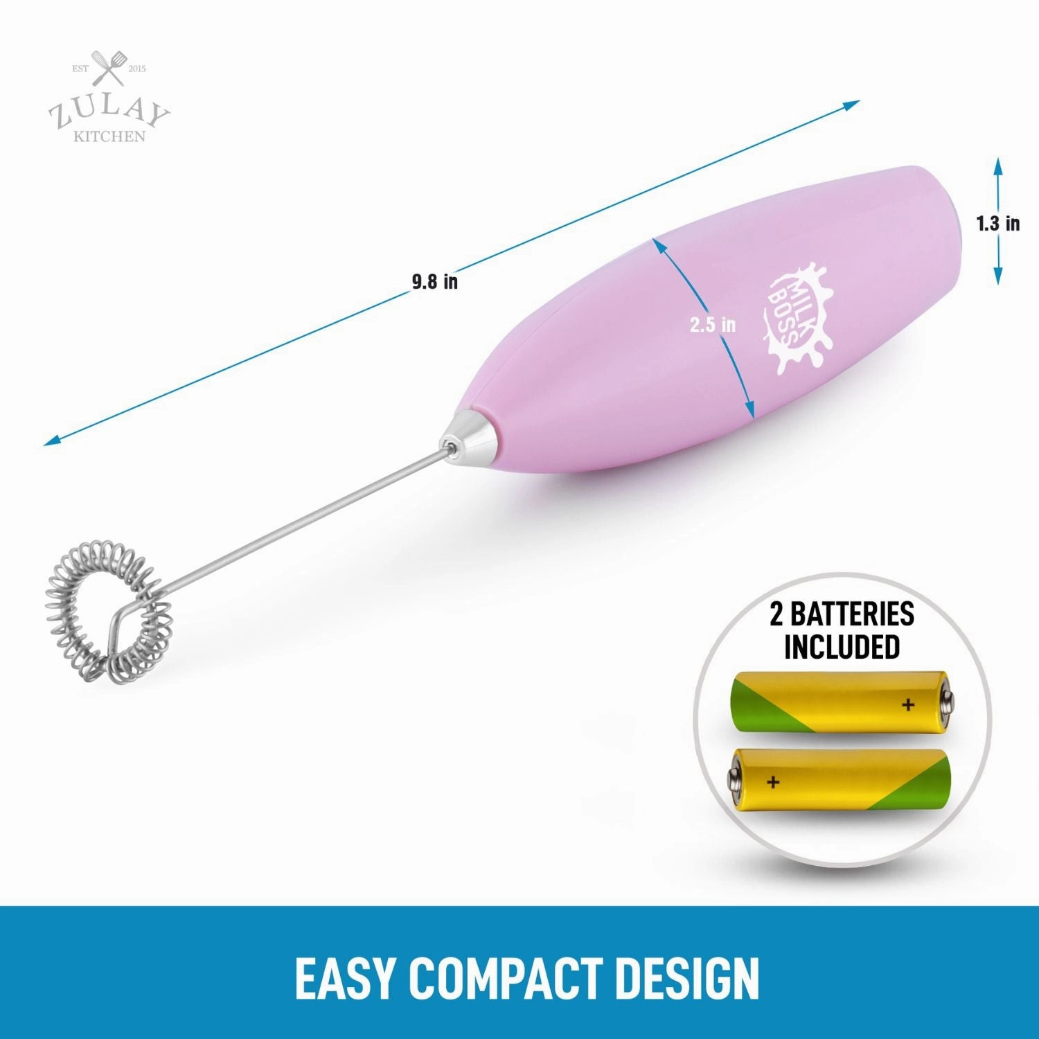 Handheld Electric Milk Frother (Batteries Included)