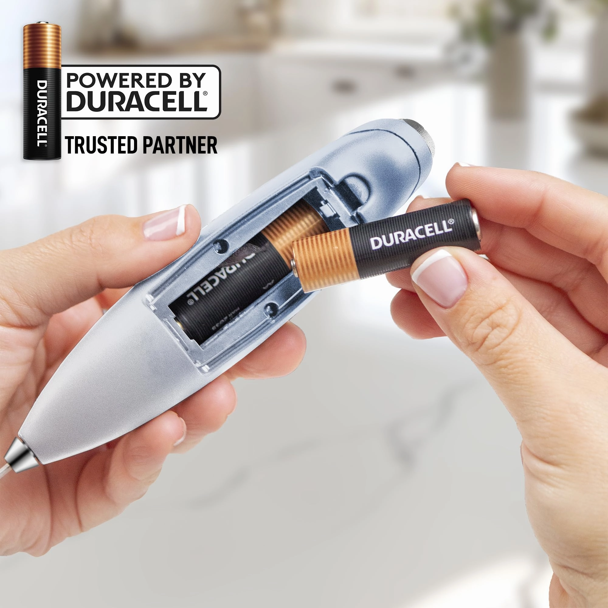 Handheld Milk Frother with 4 Duracell Batteries and Stand Included