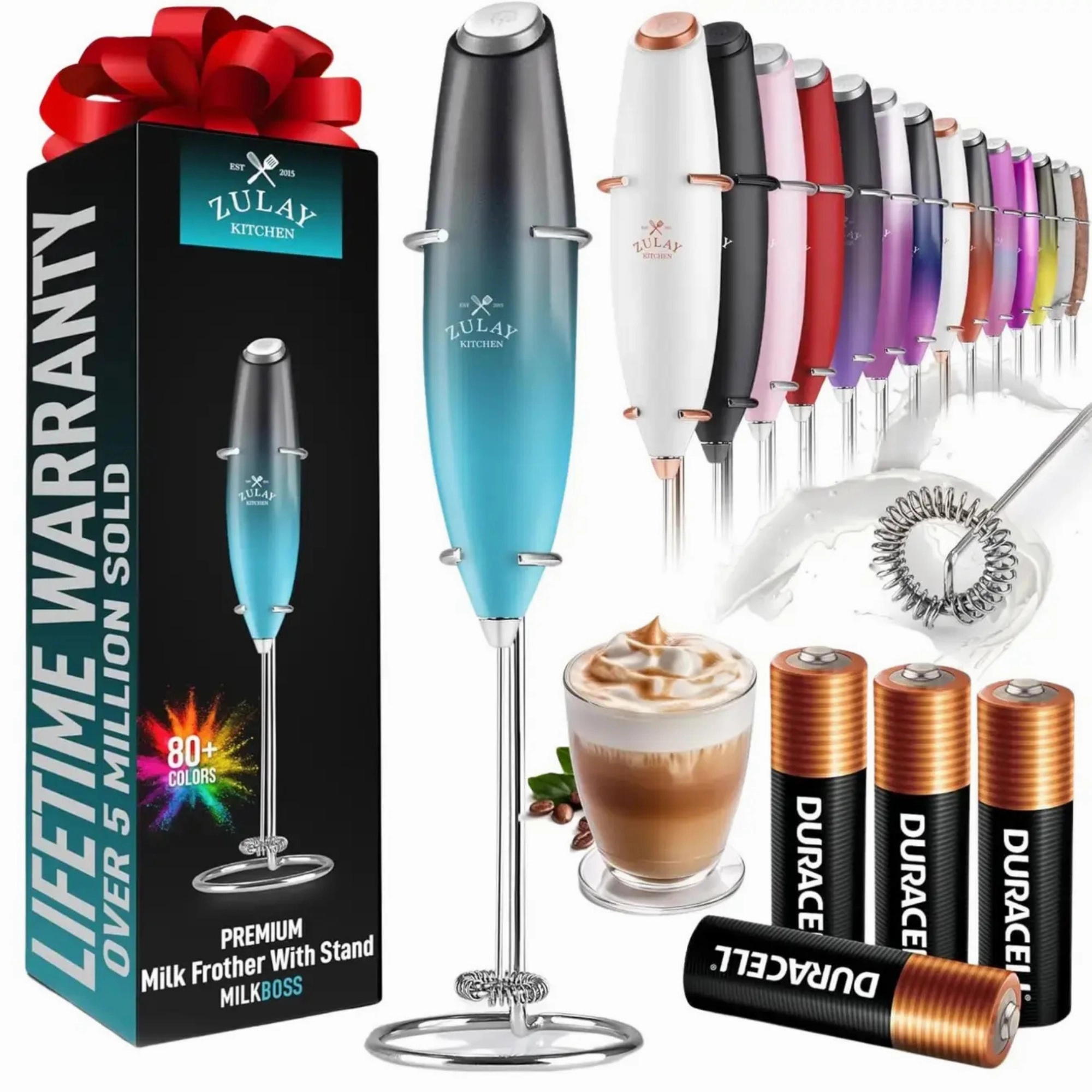 Handheld Milk Frother with 4 Duracell Batteries and Stand Included Cooking Tools & Accessories hot price