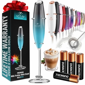 Handheld Milk Frother with 4 Duracell Batteries and Stand Included Cooking Tools & Accessories hot price
