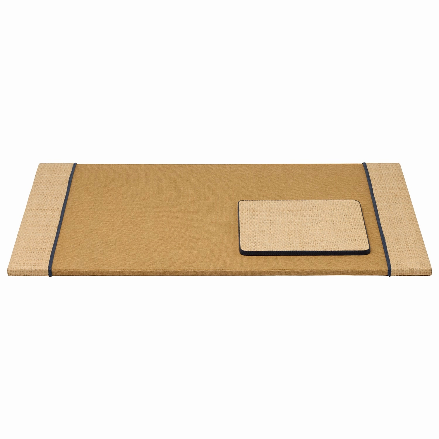 Hanford Natural Raffia/Navy Leather Desk Set