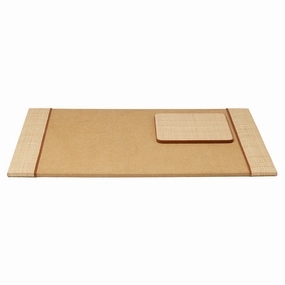 Hanford Natural Raffia/Saddle Desk Blotter Set Home Decor Office Organization Convenient shopping