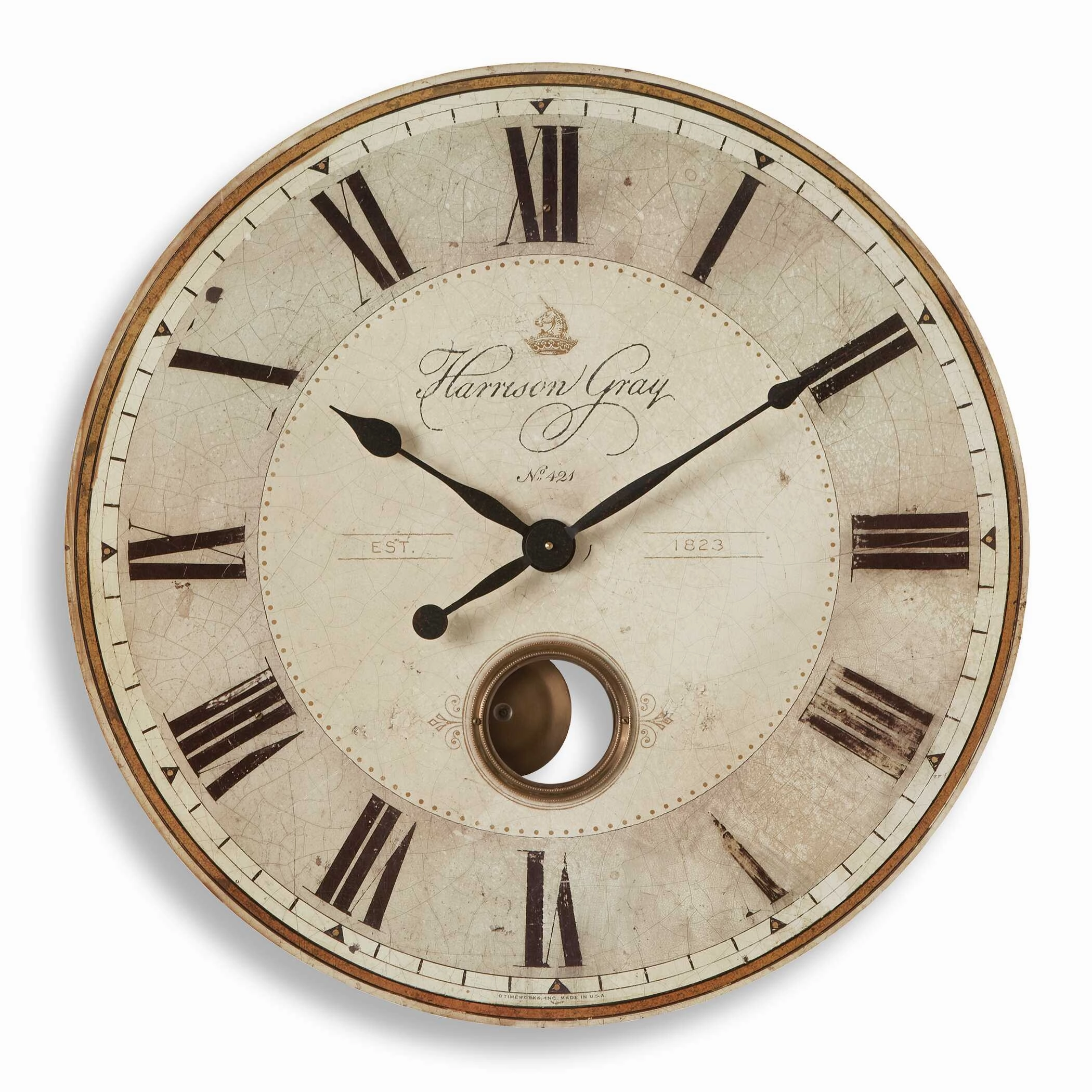 Harrison Gray 30" Wall Clock Brass Clocks decor discount