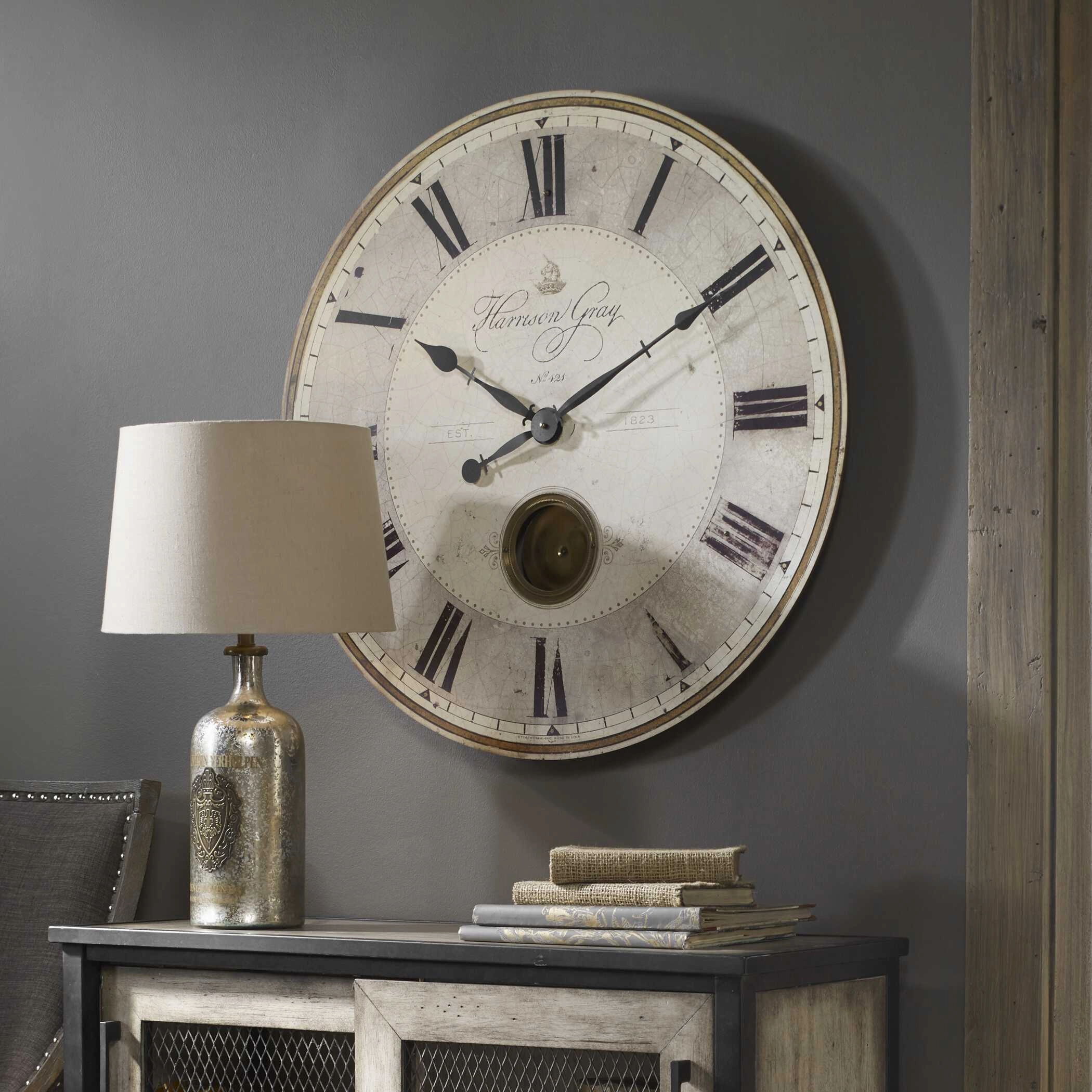 Harrison Gray 30" Wall Clock Brass Clocks decor discount