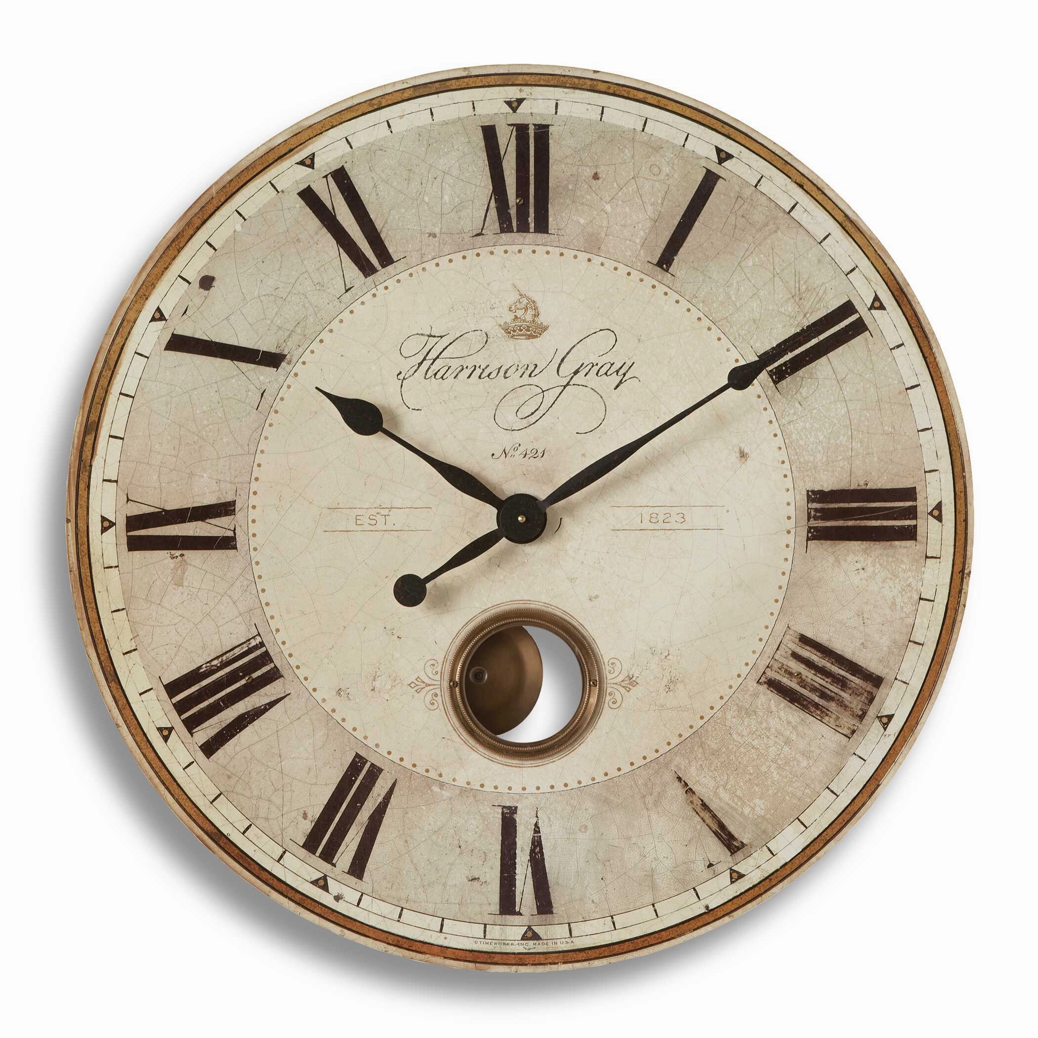 Harrison Gray Wall Clock Brass Clocks decor discount