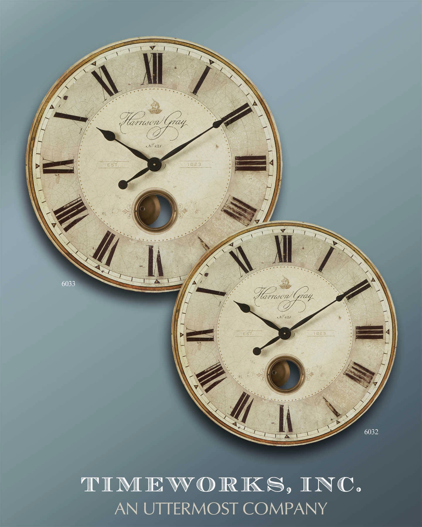 Harrison Gray Wall Clock Brass Clocks decor discount