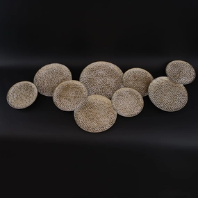 HCHD6585 - Gold Fleck Circles Metal Art Metal Home Decor collection
