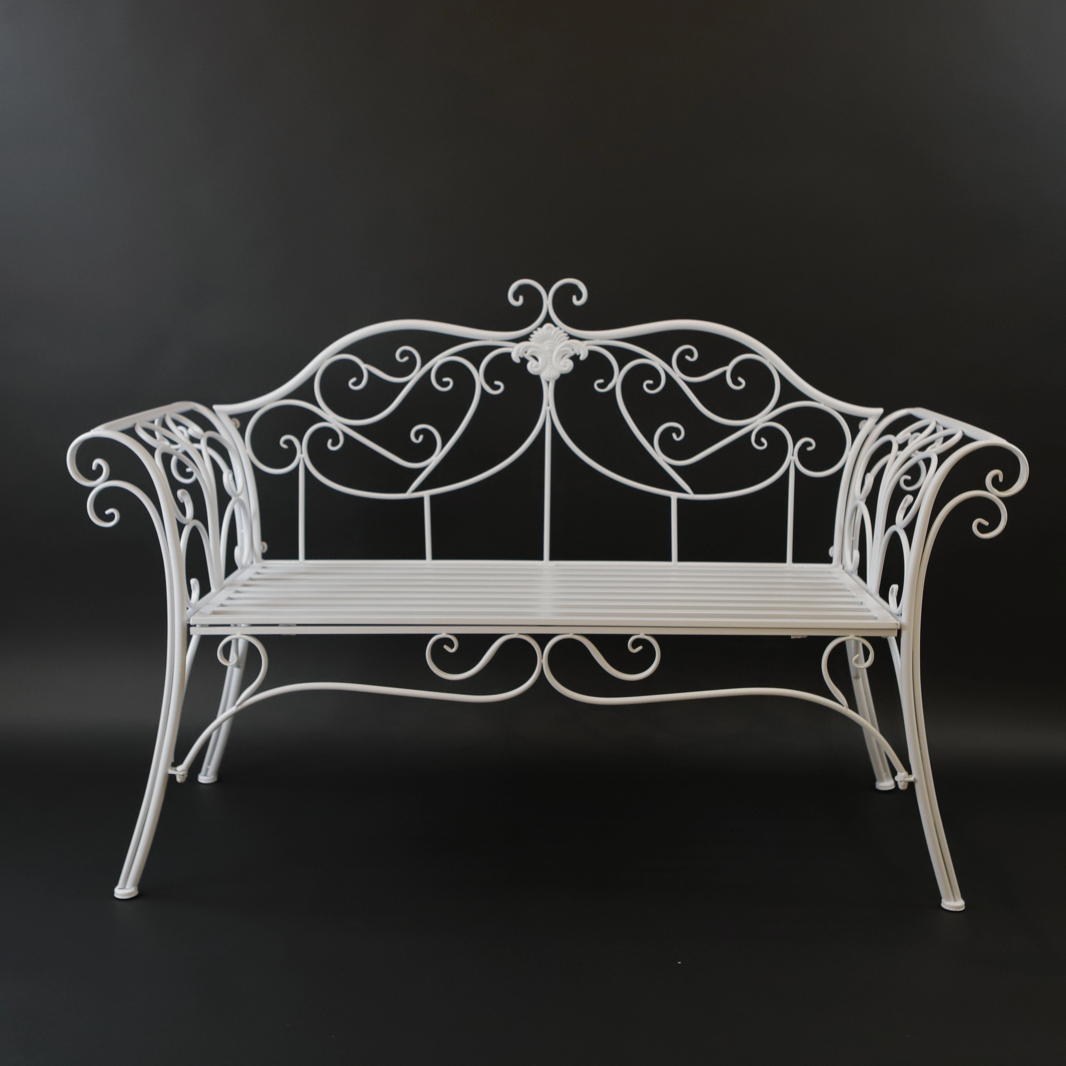 HCHD7224 - White Bench Metal Home Decor collection