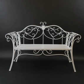 HCHD7224 - White Bench Metal Home Decor collection