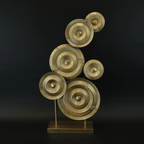 HCHD8465 - Gold Multi Circles on Stand Metal Home Decor collection