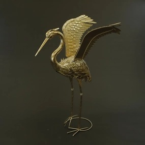 HCHD8467 - Gold Wings Up Stork Metal Home Decor collection