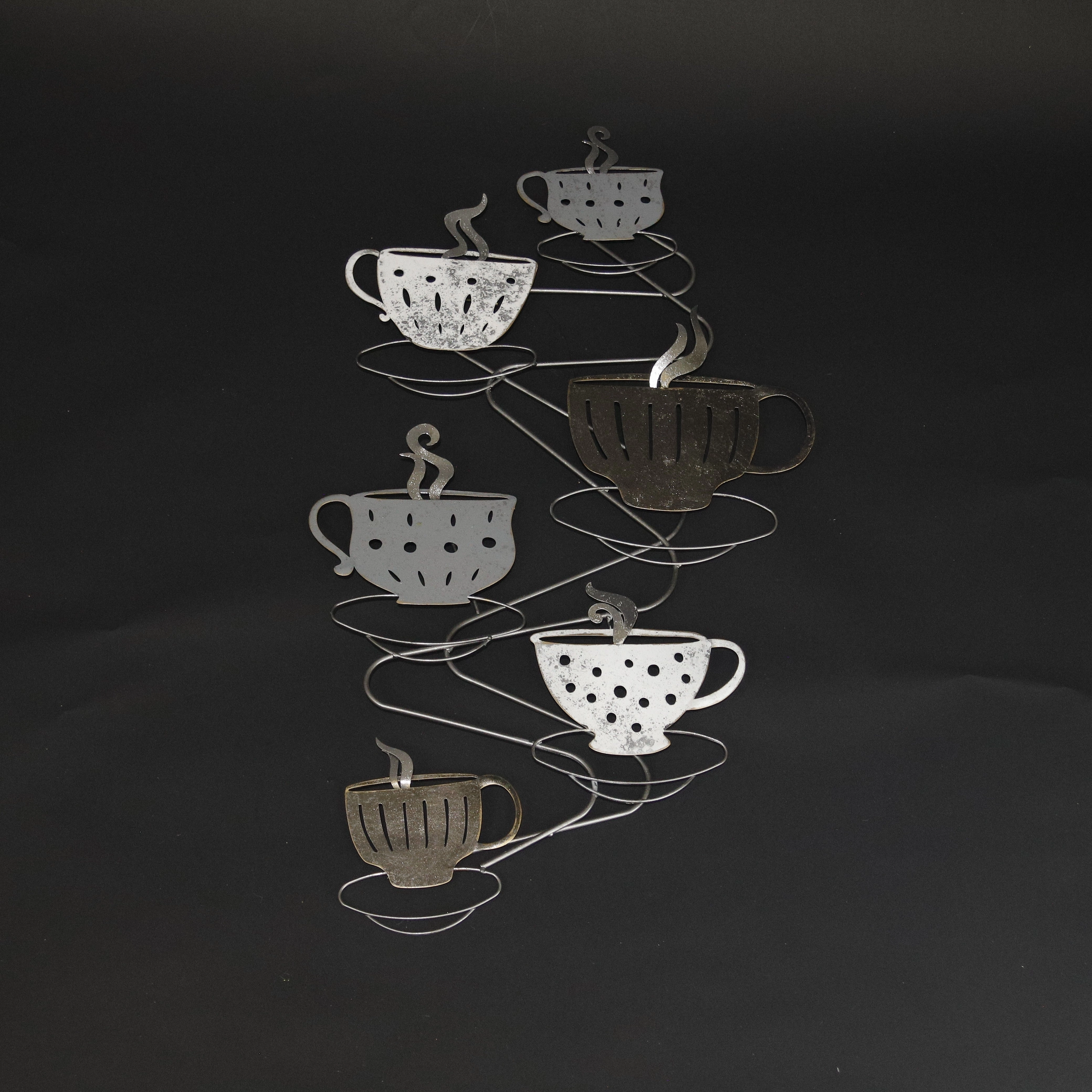 HCHD8474 - Brown/White Coffee Wall Art Metal Home Decor collection