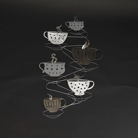 HCHD8474 - Brown/White Coffee Wall Art Metal Home Decor collection
