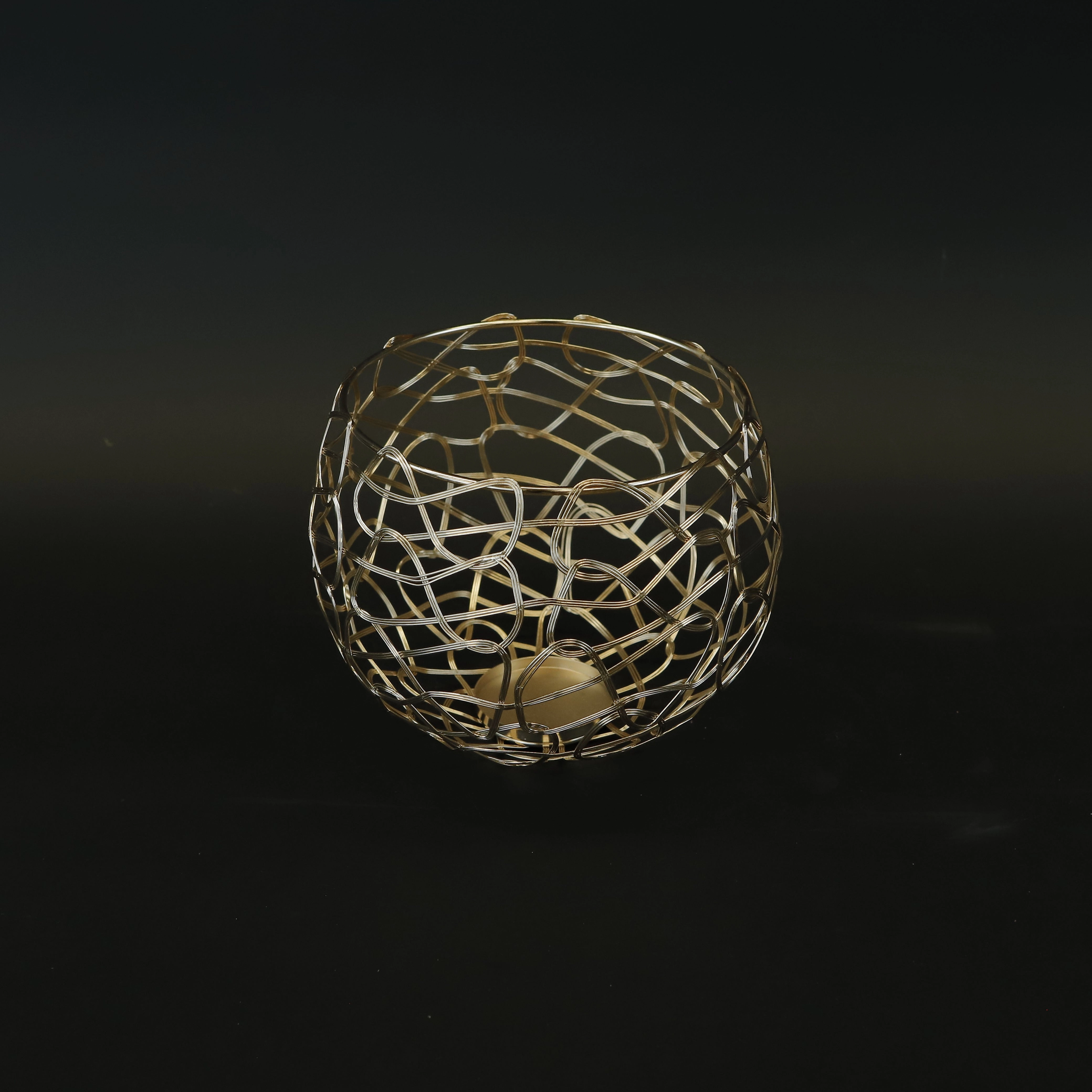 HCHD8771 - L Gold Ball Candle Holder Metal Home Decor collection