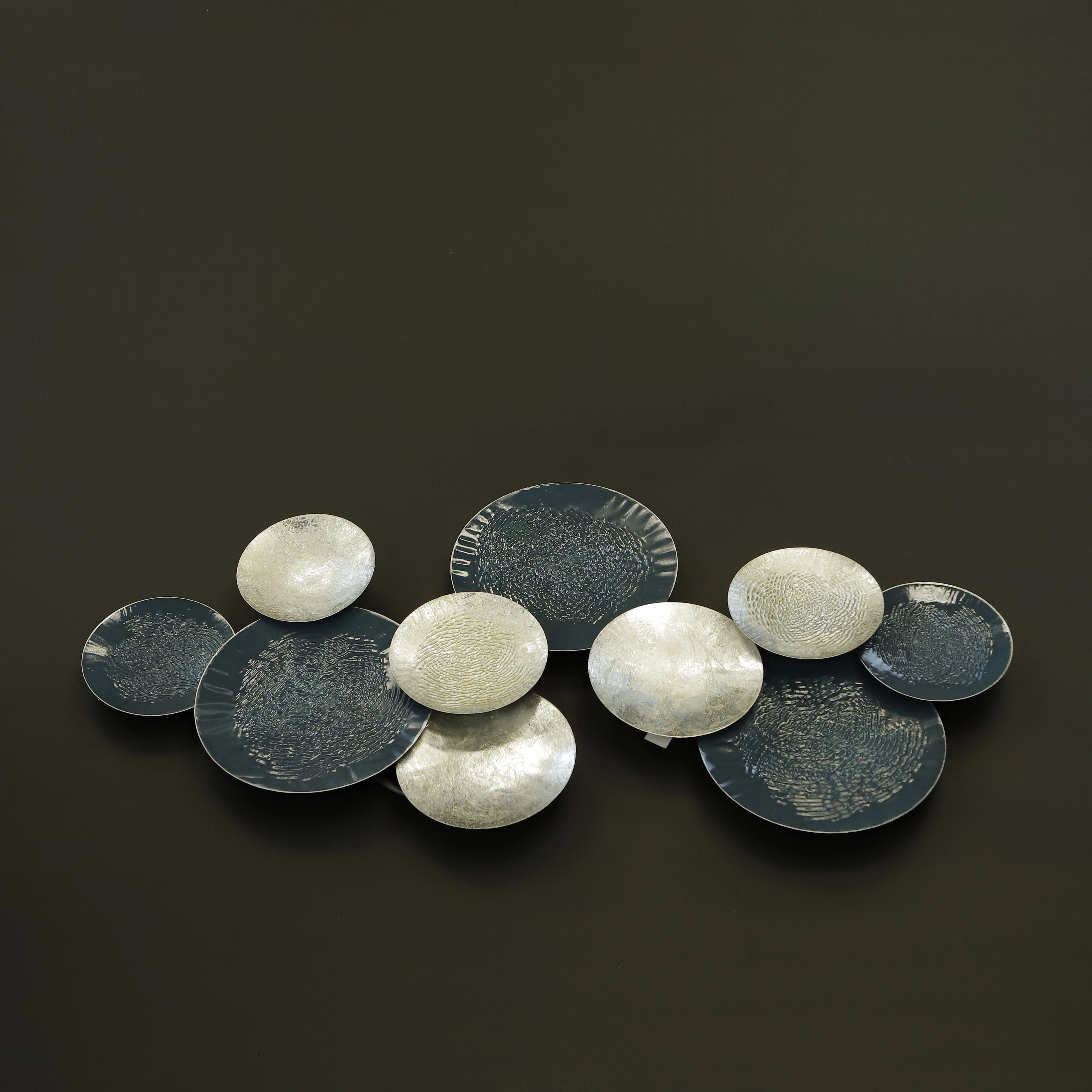 HCHD8789 - Turquoise/Silver Circles Wall Art Metal Home Decor collection