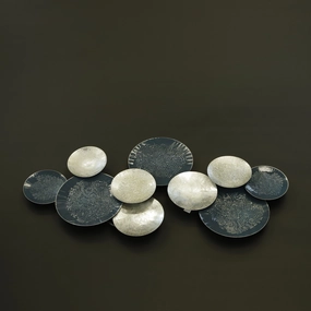 HCHD8789 - Turquoise/Silver Circles Wall Art Metal Home Decor collection