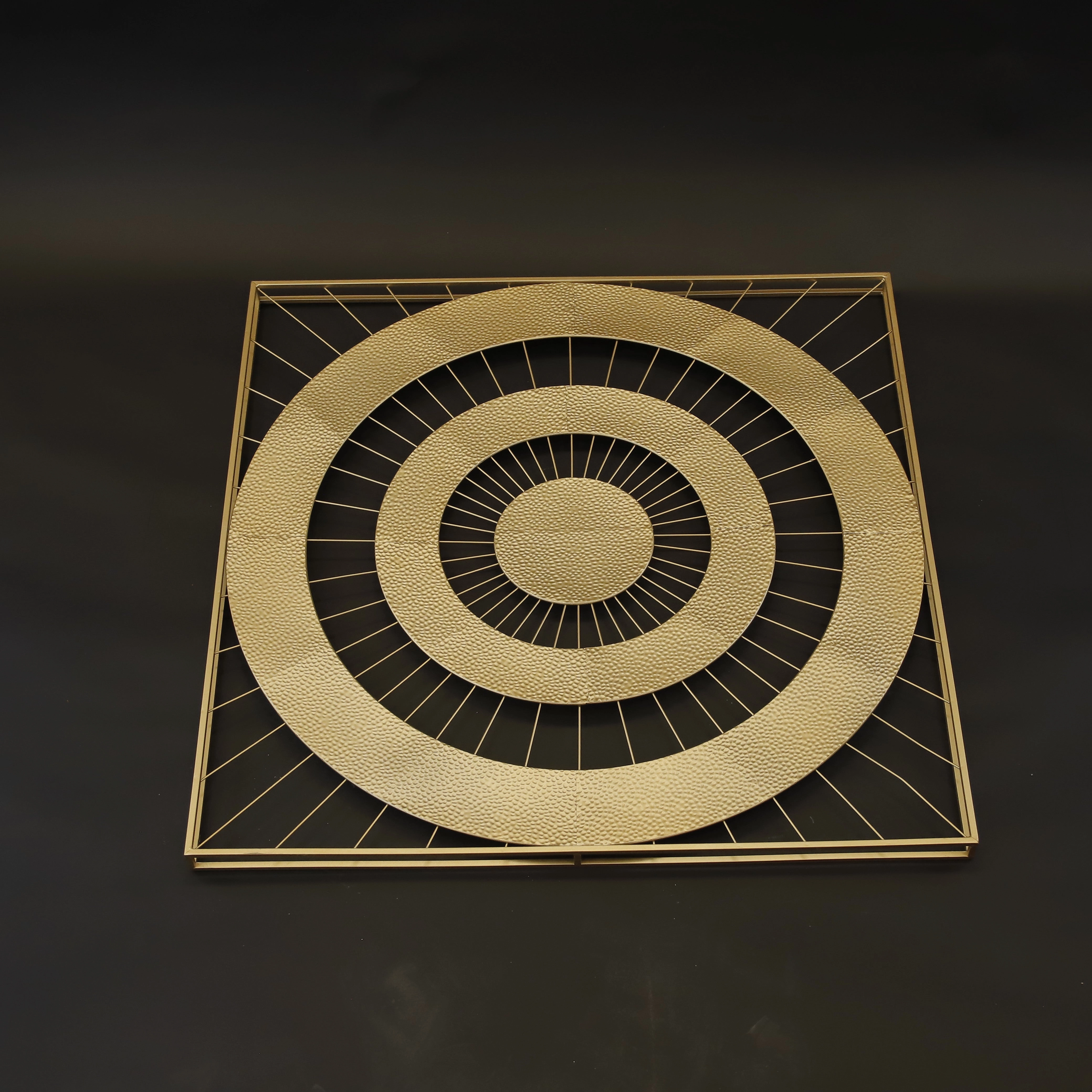 HCHD8798 - Gold Square Circle Wall Art Metal Home Decor collection