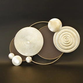 HCHD8868 - Small White/Gold Wall Art - 2 Metal Home Decor collection
