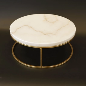 HCHD9185 - L White/Gold Plate Stand Metal Home Decor collection