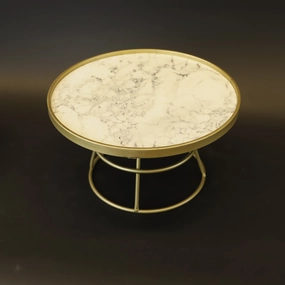 HCHD9196 - M White/Gold Plate Stand Metal Home Decor collection