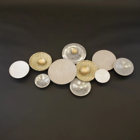 HCHD9240 - Cream/Gold/Silver Wall Art Metal Home Decor collection