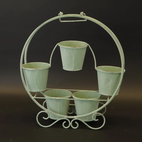 HCHD9251 - Round Green Plant Stand Metal Home Decor collection