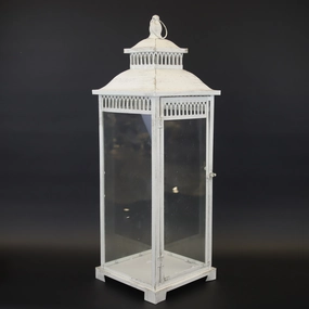 HCHD9746 - L Antique White Lantern Metal Home Decor collection
