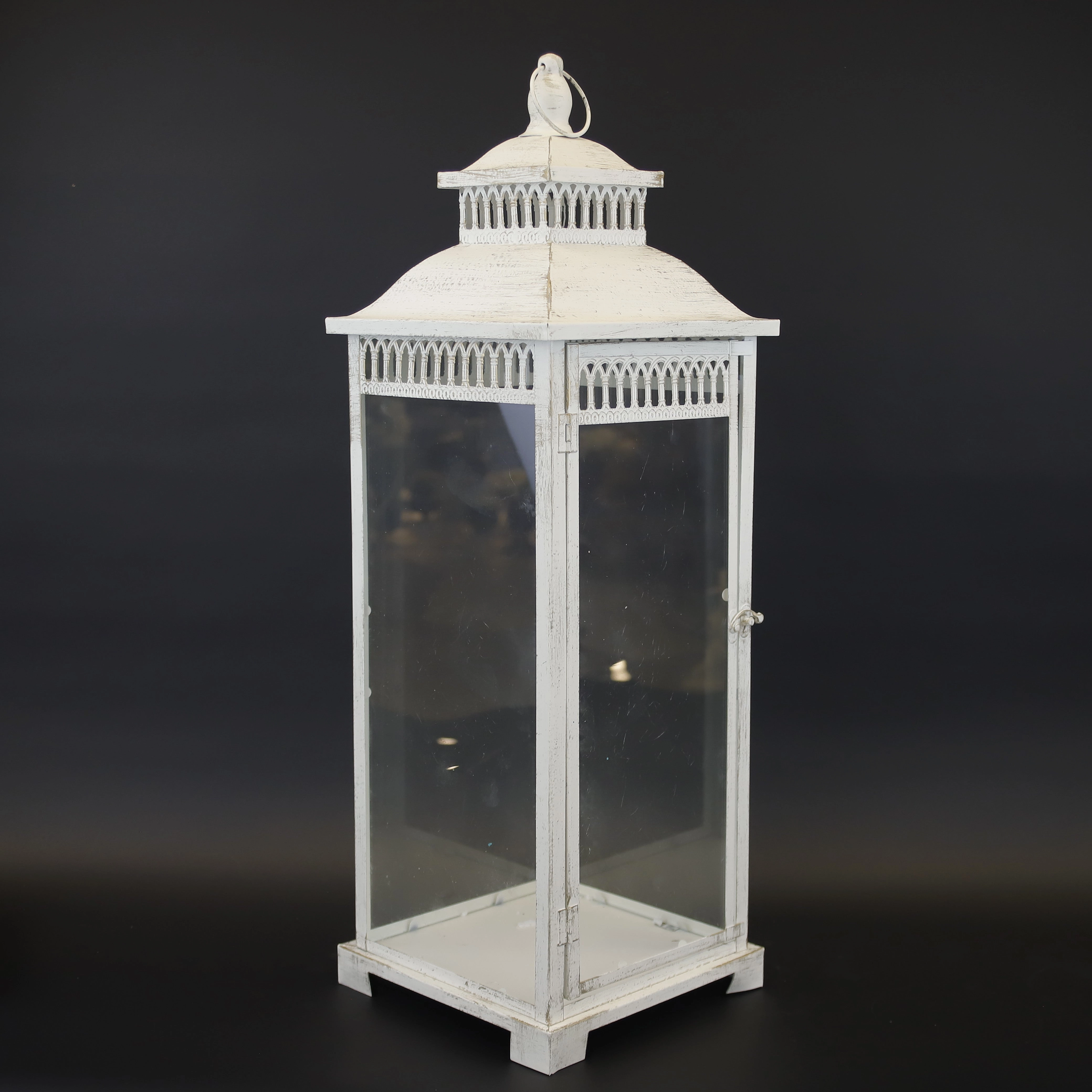 HCHD9746 - L Antique White Lantern Metal Home Decor collection