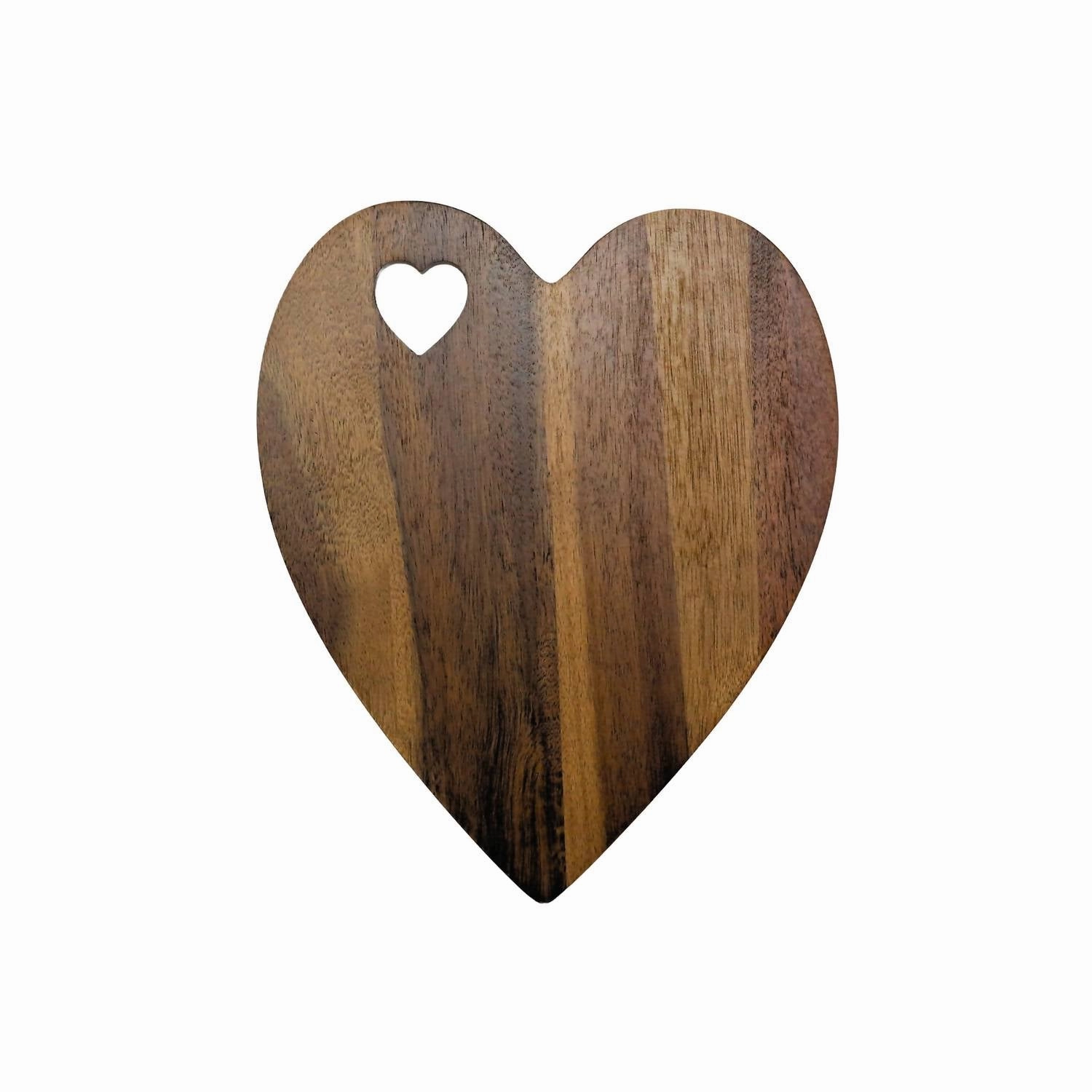 Heart Shaped Acacia Wood Board In Brown