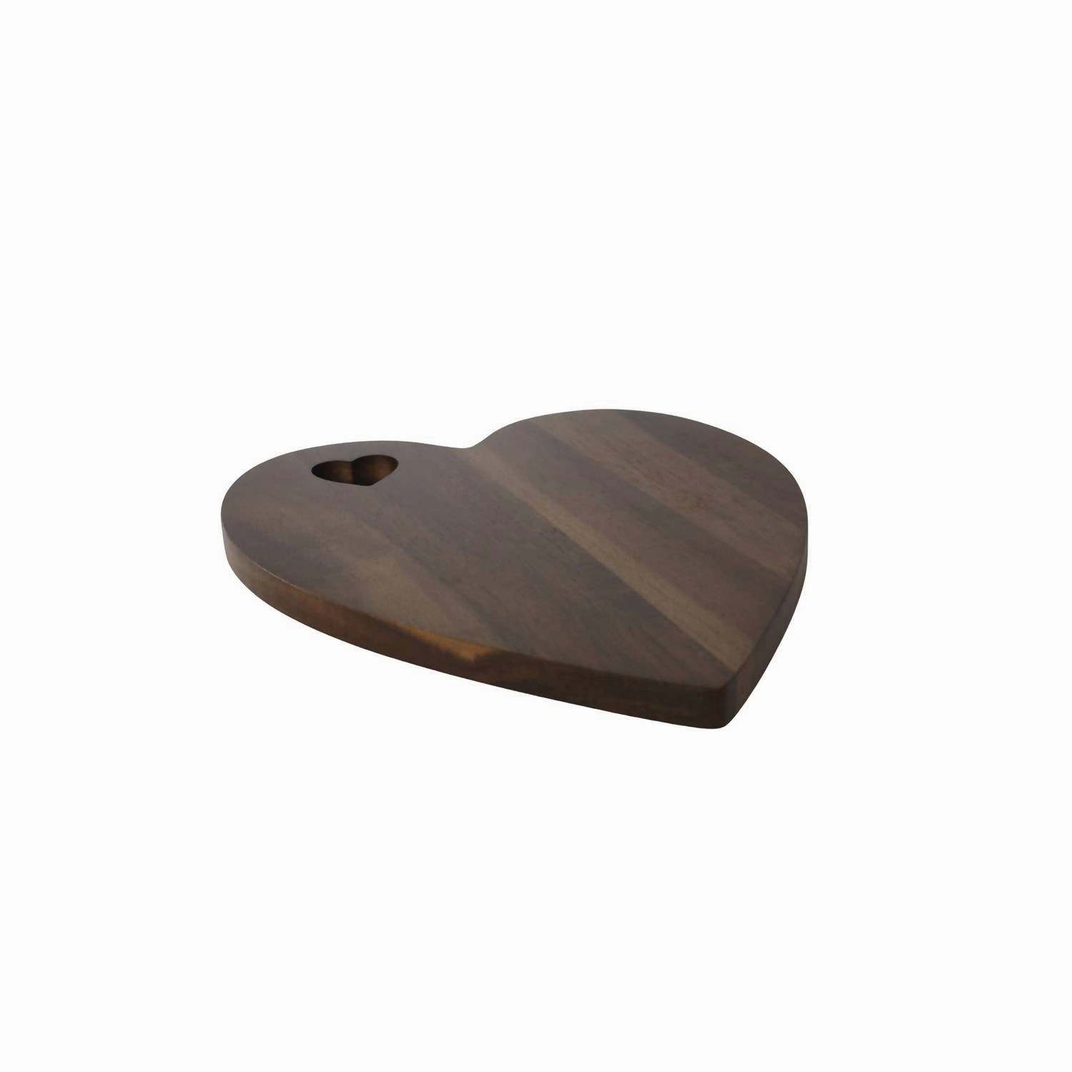 Heart Shaped Acacia Wood Board In Brown