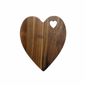 Heart Shaped Acacia Wood Board In Brown Cutlery knife sets deals