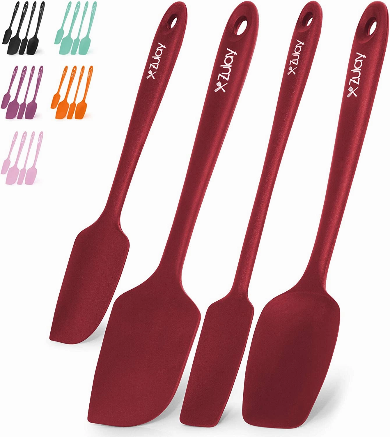 Heat Resistant Silicone Spatula Set Tools for Cooking, Baking & Mixing