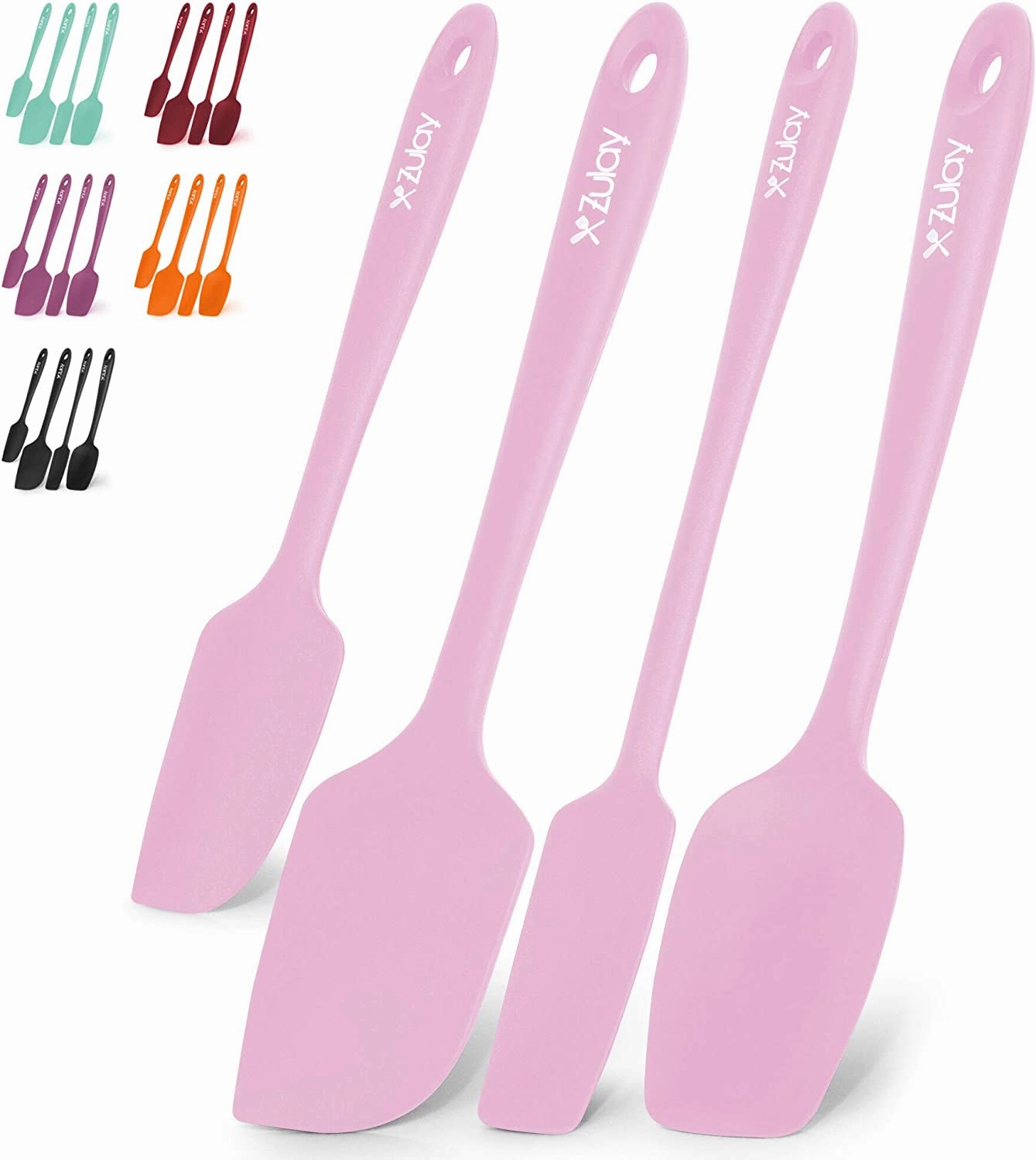 Heat Resistant Silicone Spatula Set Tools for Cooking, Baking & Mixing
