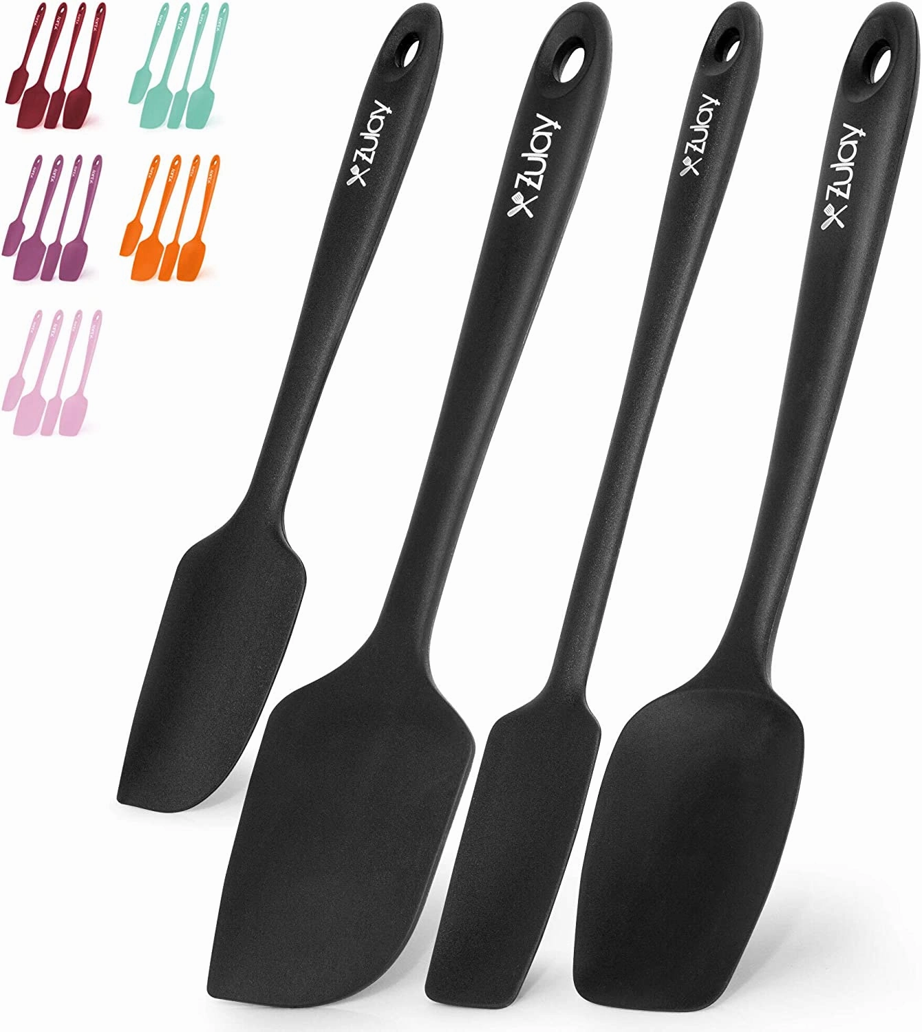 Heat Resistant Silicone Spatula Set Tools for Cooking, Baking & Mixing