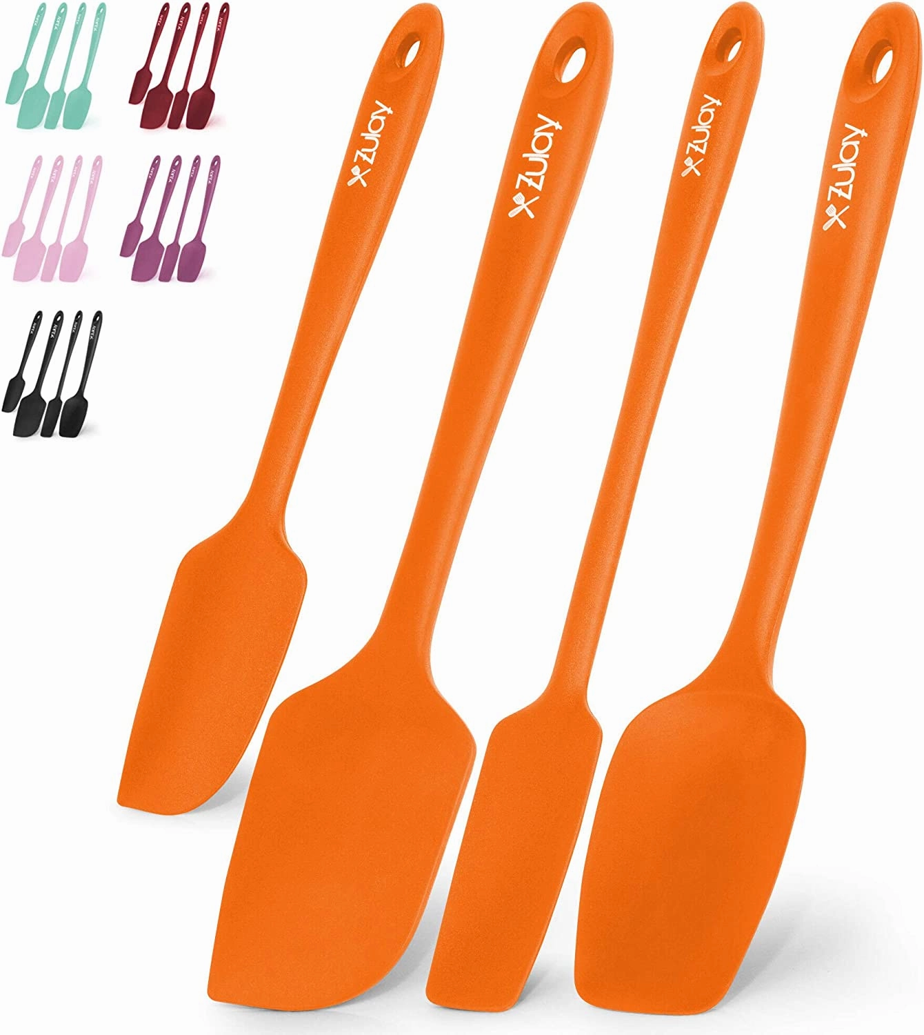 Heat Resistant Silicone Spatula Set Tools for Cooking, Baking & Mixing